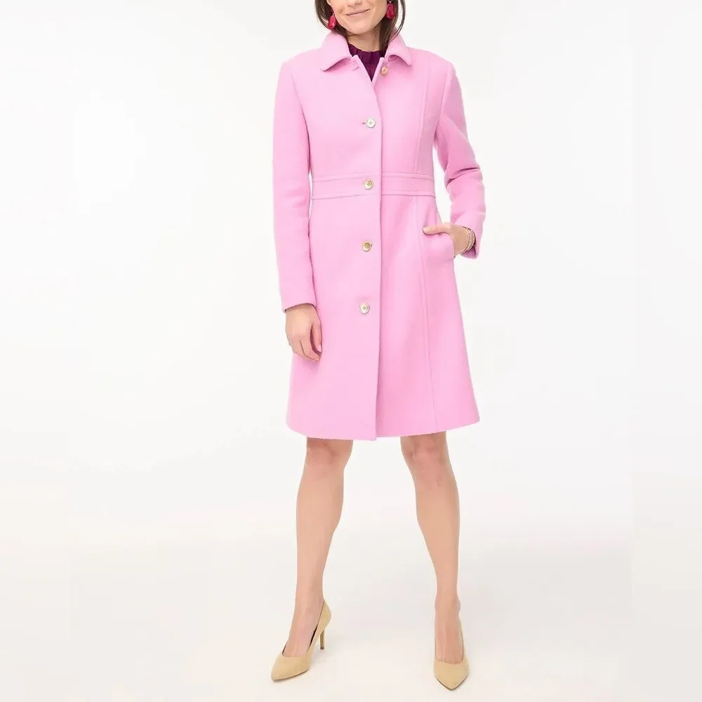 Last One NWT PINK J. CREW Wool-blend lady coat